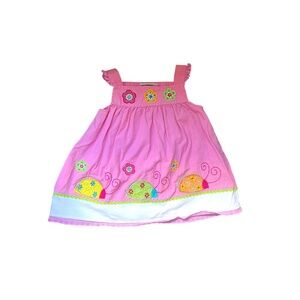 Vintage Y2K Ladybug & Flower Cotton Dress <3 18 months